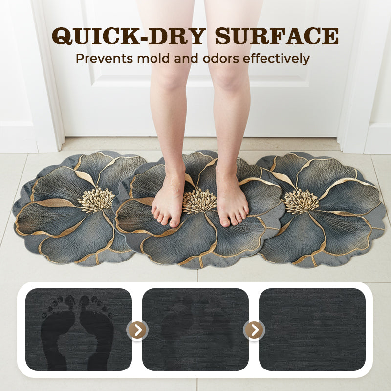 🔥Solange der Vorrat reicht 40 % Rabatt!🎉Blumenmuster-Schnelltrocknende Badematte