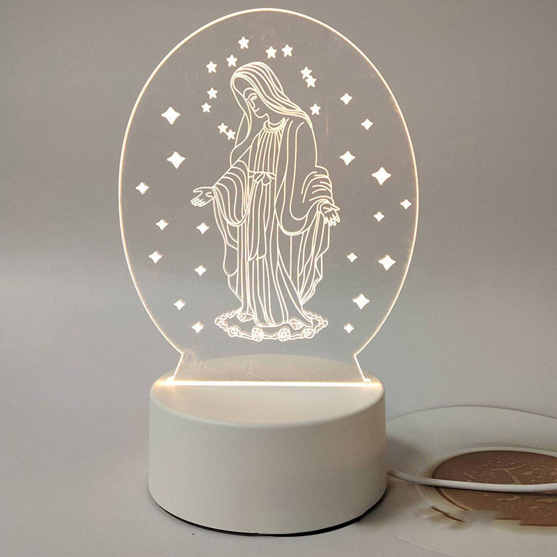🎅 Das perfekte Weihnachtsgeschenk – Bis zu 49 % Rabatt 🙏 Inspirierende LED-Nachtlampe aus Acryl mit religiösem Motiv ✝️ Gebetslampe für Jungfrauen