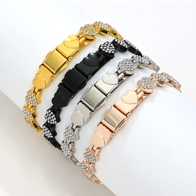 📢📢70 % Rabatt!!! 🎅Funkelnde herzförmige Magnetarmbänder aus Kupfer für Damen