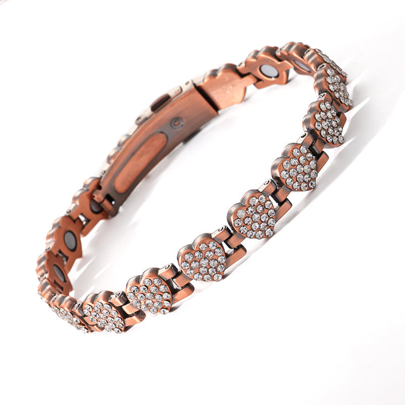 📢📢70 % Rabatt!!! 🎅Funkelnde herzförmige Magnetarmbänder aus Kupfer für Damen