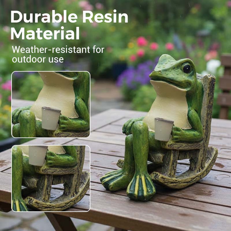 ⌛ Nur noch 3 Tage – 60 % auf alles! ⏰Solarbetriebenes schaukelndes Frosch-Stuhl-Ornament