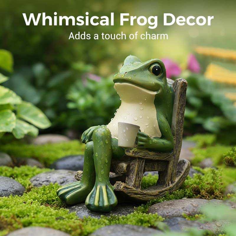 ⌛ Nur noch 3 Tage – 60 % auf alles! ⏰Solarbetriebenes schaukelndes Frosch-Stuhl-Ornament