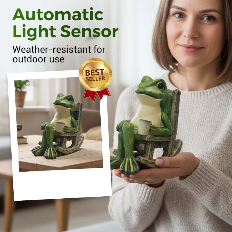 ⌛ Nur noch 3 Tage – 60 % auf alles! ⏰Solarbetriebenes schaukelndes Frosch-Stuhl-Ornament