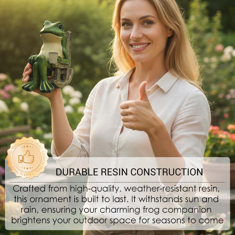 ⌛ Nur noch 3 Tage – 60 % auf alles! ⏰Solarbetriebenes schaukelndes Frosch-Stuhl-Ornament