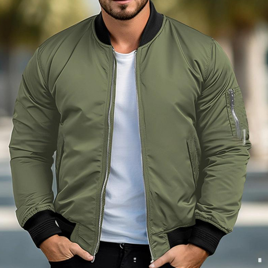 ⏳Zeitlich begrenztes Angebot: 49% Rabatt⏰ Klassische Herren-Bomberjacke mit Reißverschluss🧥