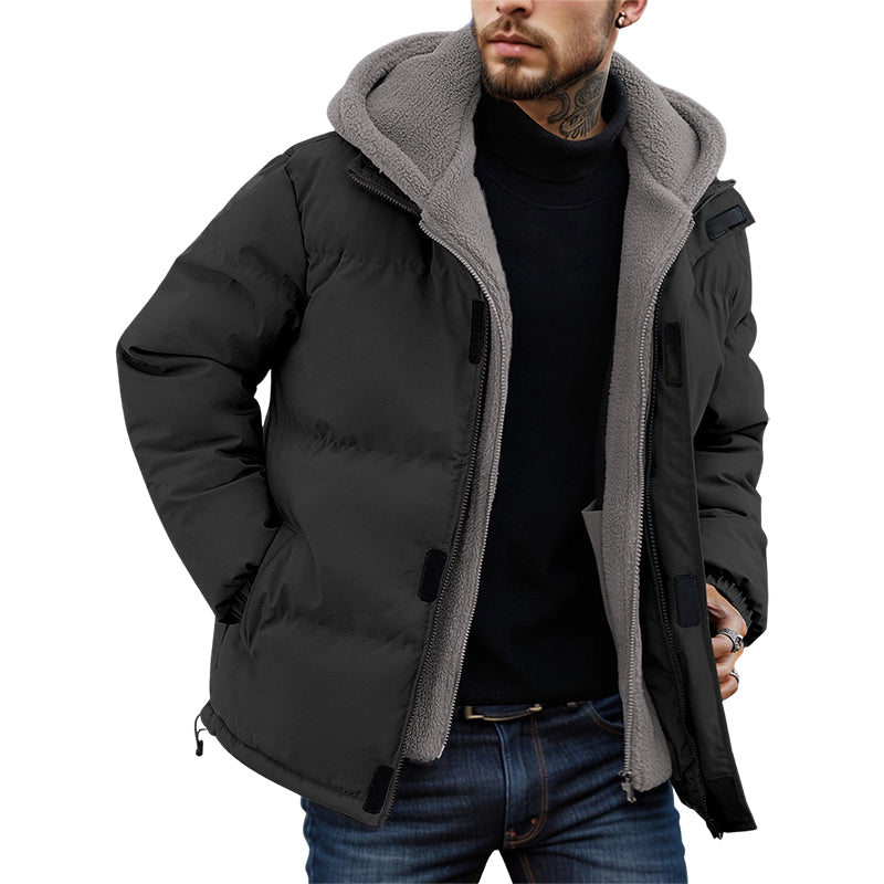 🔥Solange der Vorrat reicht 50 % Rabatt!🎉Kältebeständiger, winddichter Herrenmantel mit Kapuze und Thermofutter