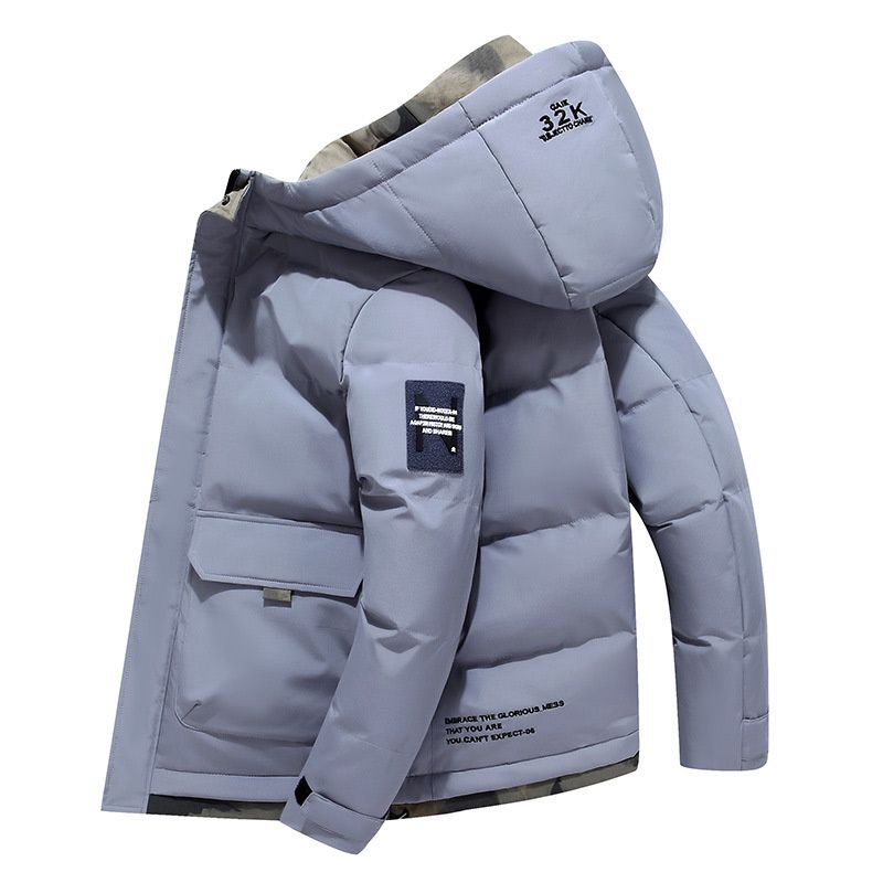 Stylische Daunenjacke mit Kapuze aus Baumwolle für Männer