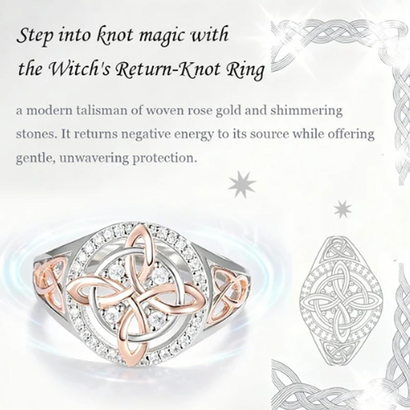 📢📢60%  OFF!! ⏰Elegant 2-Tone Celtic Knot Zircon Ring