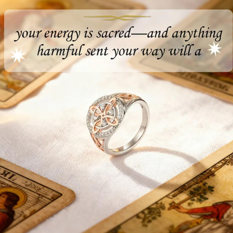 📢📢60%  OFF!! ⏰Elegant 2-Tone Celtic Knot Zircon Ring
