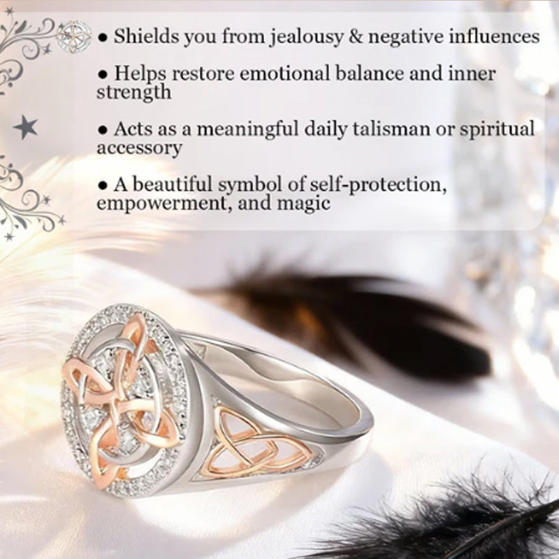 📢📢60%  OFF!! ⏰Elegant 2-Tone Celtic Knot Zircon Ring