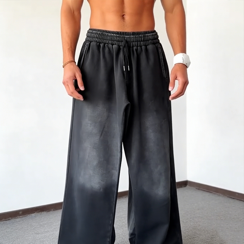 Herren-Freizeithose mit weitem Bein und Kordelzug