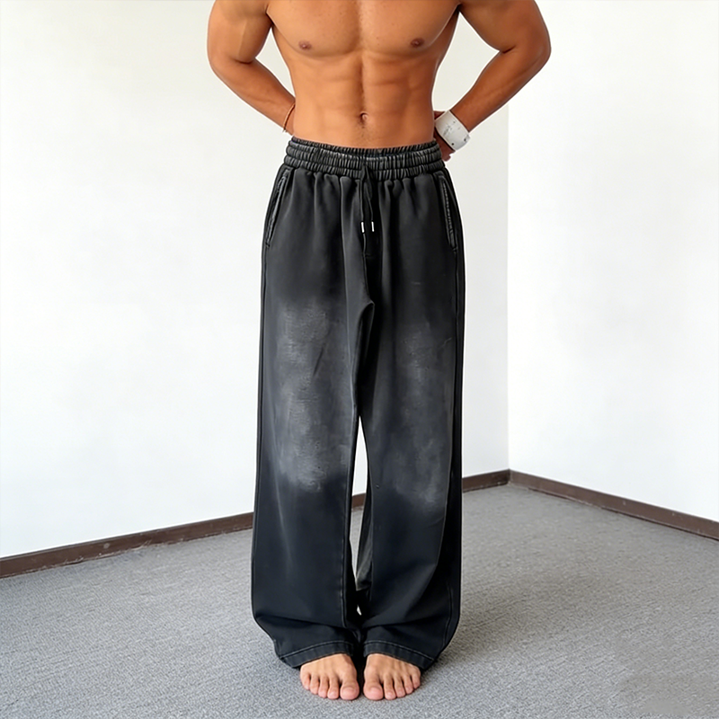 Herren-Freizeithose mit weitem Bein und Kordelzug