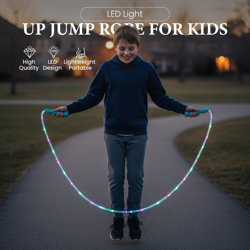 🕹️ KAUFE 2, ERHALTE 1 GRATIS! 🎉 LED-Leuchtseil zum Springen – 3 Lichtmodi, Verstellbare Länge & Rutschfester Griff ✨📦