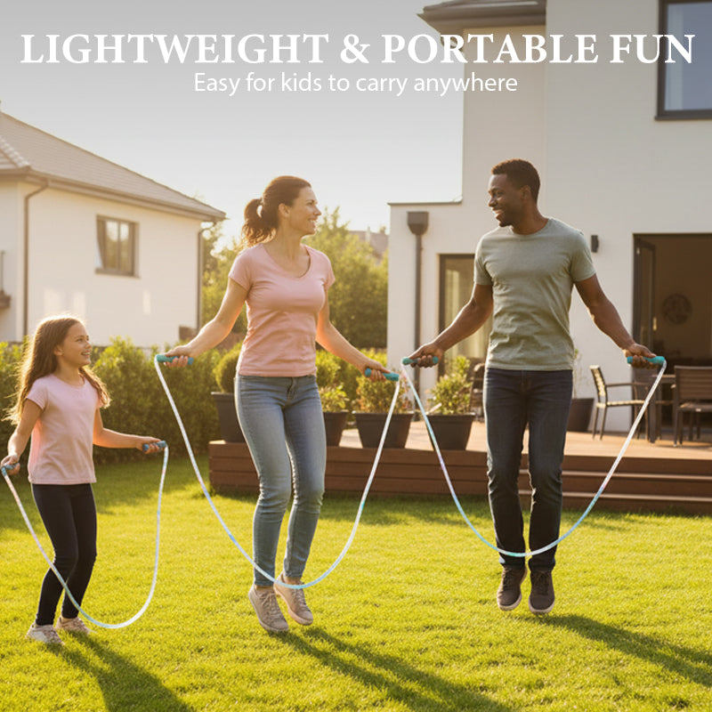 🕹️ KAUFE 2, ERHALTE 1 GRATIS! 🎉 LED-Leuchtseil zum Springen – 3 Lichtmodi, Verstellbare Länge & Rutschfester Griff ✨📦