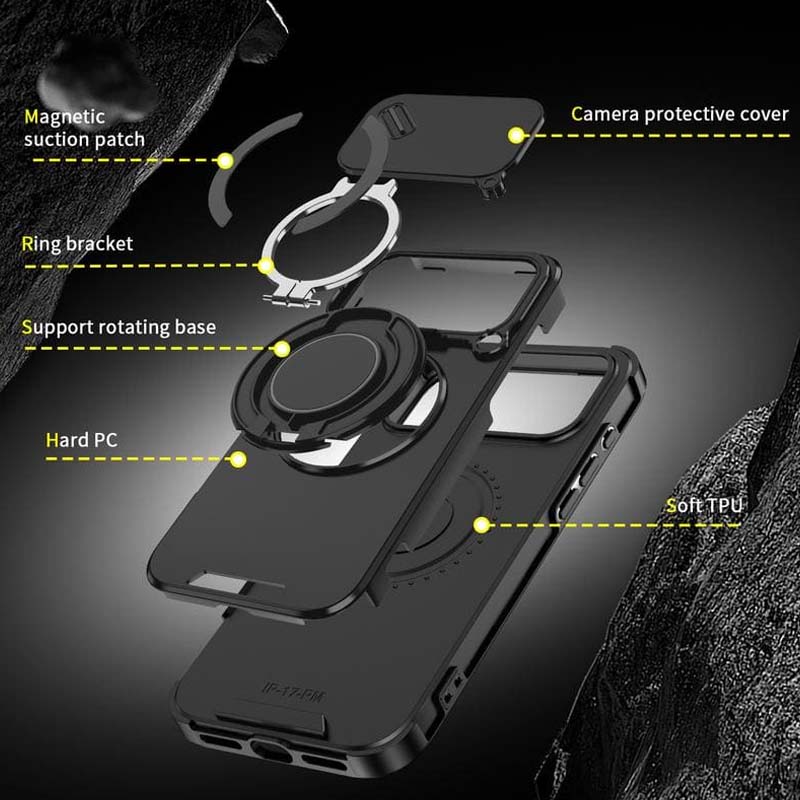 📱 Magnetische Handyhülle mit Ringständer für iPhone