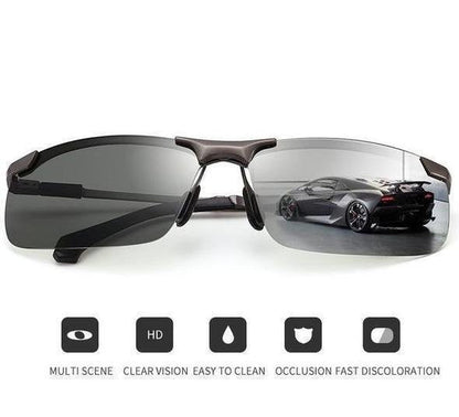 🕶️ 55% RABATT! ⏰ Photochrome Sonnenbrille mit polarisierten blendfreien HD-Gläsern – Randloser Sportrahmen – Perfekt für Autofahren, Angeln, Radfahren & Outdoor – schützt zuverlässig bei jedem Wetter ☀️
