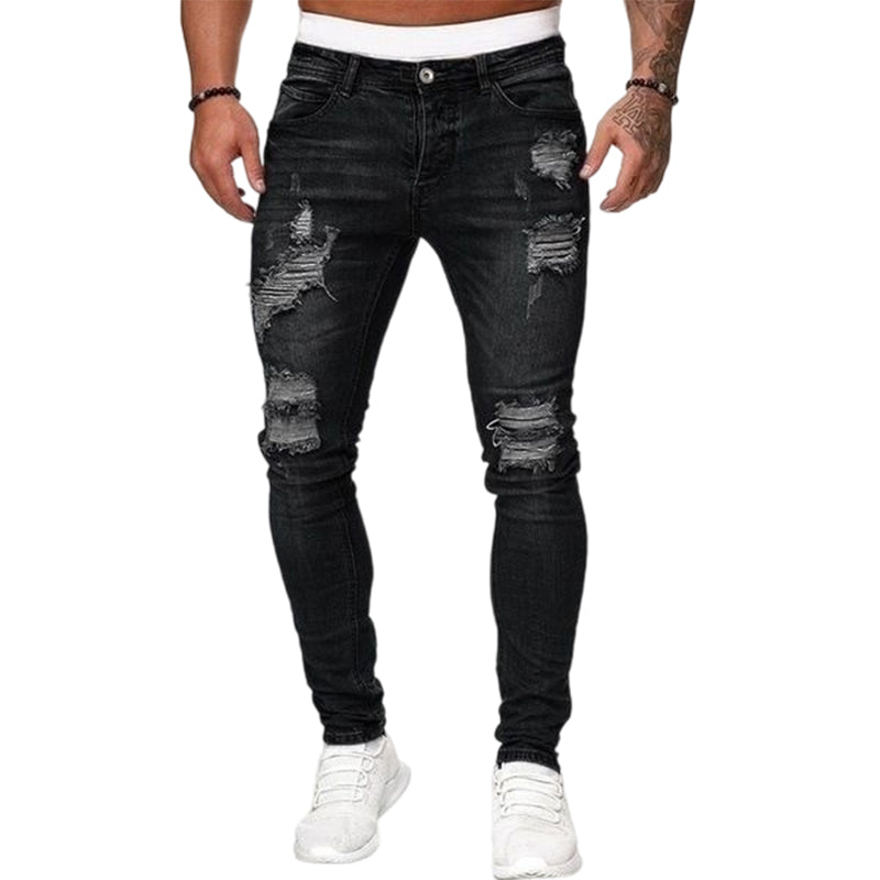 👖60 % RABATT! 🔥 Stylische Skinny Jeans im Used-Look für Herren – Schmale, zulaufende Passform, atmungsaktive Baumwolle & lässige Risse
