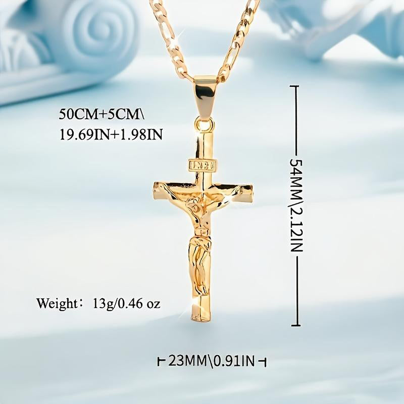✝️Goldfarbene Kruzifix-Halskette