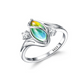 Geometrischer Damenring mit ovalem grünem Mondstein & Zirkonia – modern & stilvoll 💍✨
