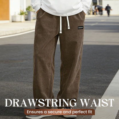 🔥Solange der Vorrat reicht 40 % Rabatt!🎉Herrenhose mit lockerer Passform, Kordelzug und Taschen