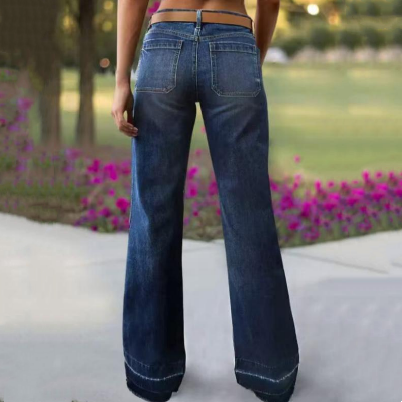 ✨🔥Retro-Schlagjeans für Damen mit Taschen👖