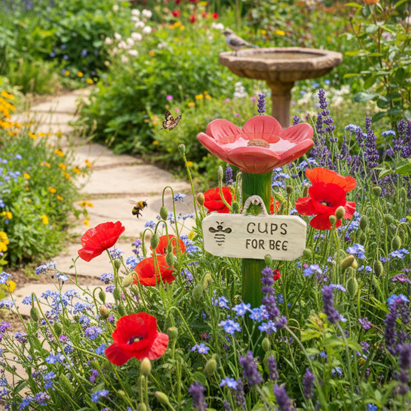 🌸Blumenförmige Bienentränke aus Keramik🐝💧