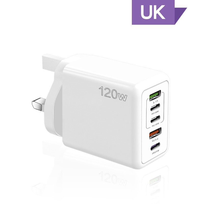 120W Schnell-Ladegerät mit 5 Anschlüssen⚡