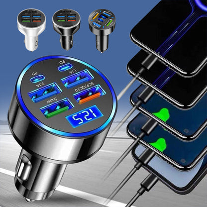 🔥HOT SALE🔥6-Port Autoladegerät Zigarettenanzünder Adapter