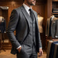 Herren Slim-Fit 3-teiliges Anzugset