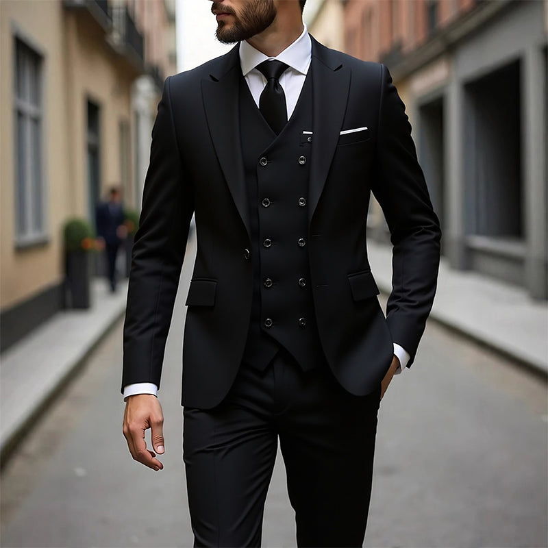 Herren Slim-Fit 3-teiliges Anzugset