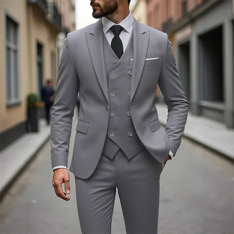 Herren Slim-Fit 3-teiliges Anzugset