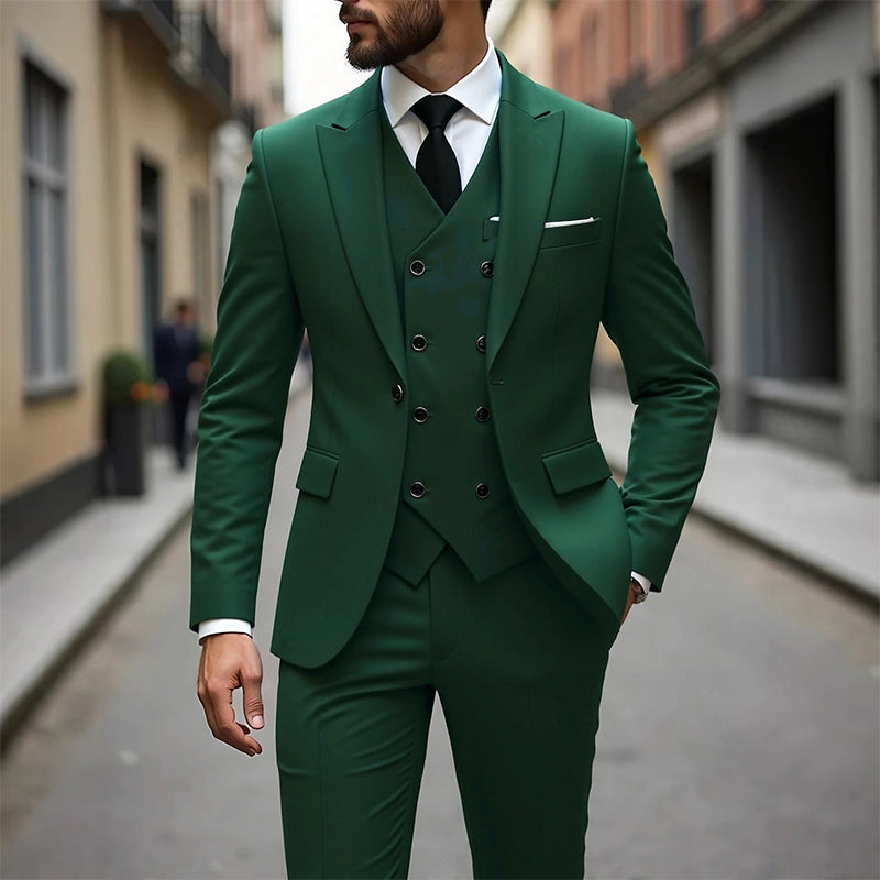 Herren Slim-Fit 3-teiliges Anzugset