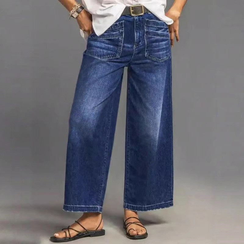👖 Damen High-Rise Weitbeinjeans – Casual & bequem! Jetzt mit 50% Rabatt!