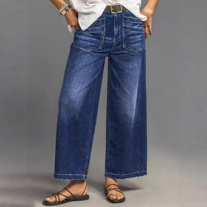 👖 Damen High-Rise Weitbeinjeans – Casual & bequem! Jetzt mit 50% Rabatt!