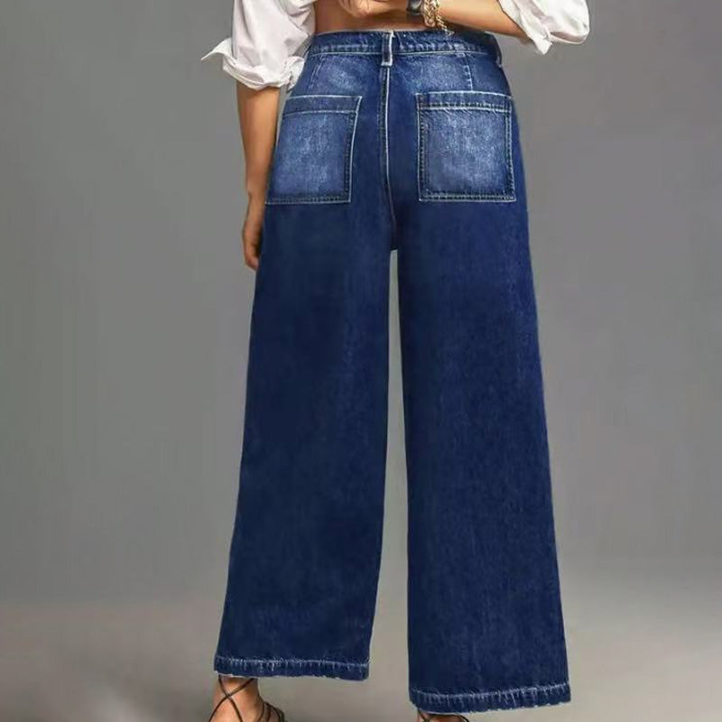 👖 Damen High-Rise Weitbeinjeans – Casual & bequem! Jetzt mit 50% Rabatt!