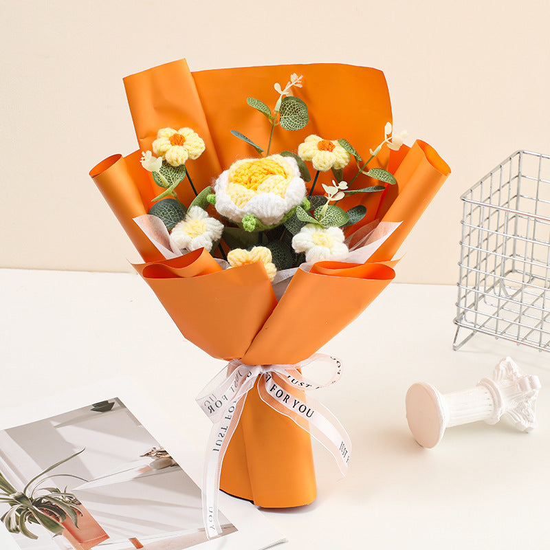 💐 Muttertags-Sonderangebot 50 % Rabatt!💕 Handgefertigter, zarter Blumenstrauß aus Häkelblumen