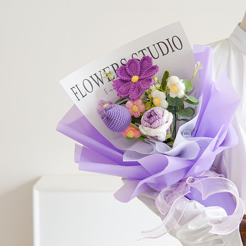 💐 Muttertags-Sonderangebot 50 % Rabatt!💕 Handgefertigter, zarter Blumenstrauß aus Häkelblumen
