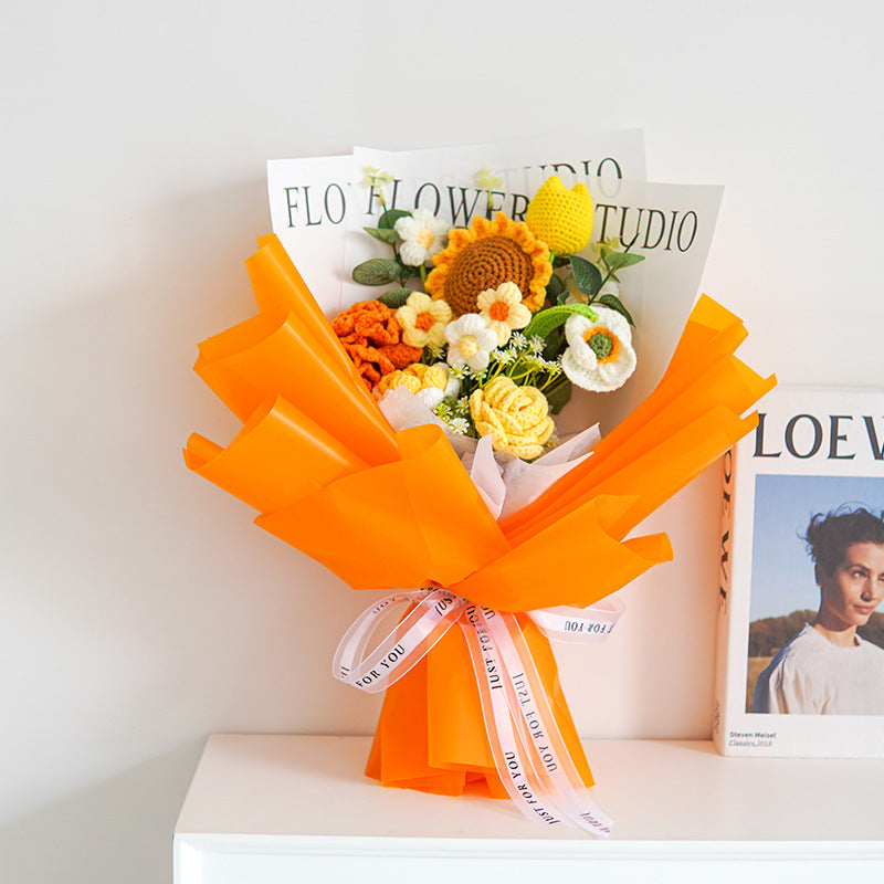 💐 Muttertags-Sonderangebot 50 % Rabatt!💕 Handgefertigter, zarter Blumenstrauß aus Häkelblumen