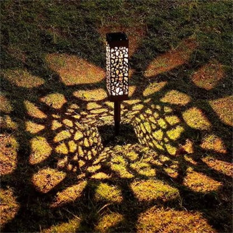 Solar-Gartensteckleuchte – Quadratisches Design, Automatisch & Wasserdicht für Wege & Atmosphäre 🌿💡