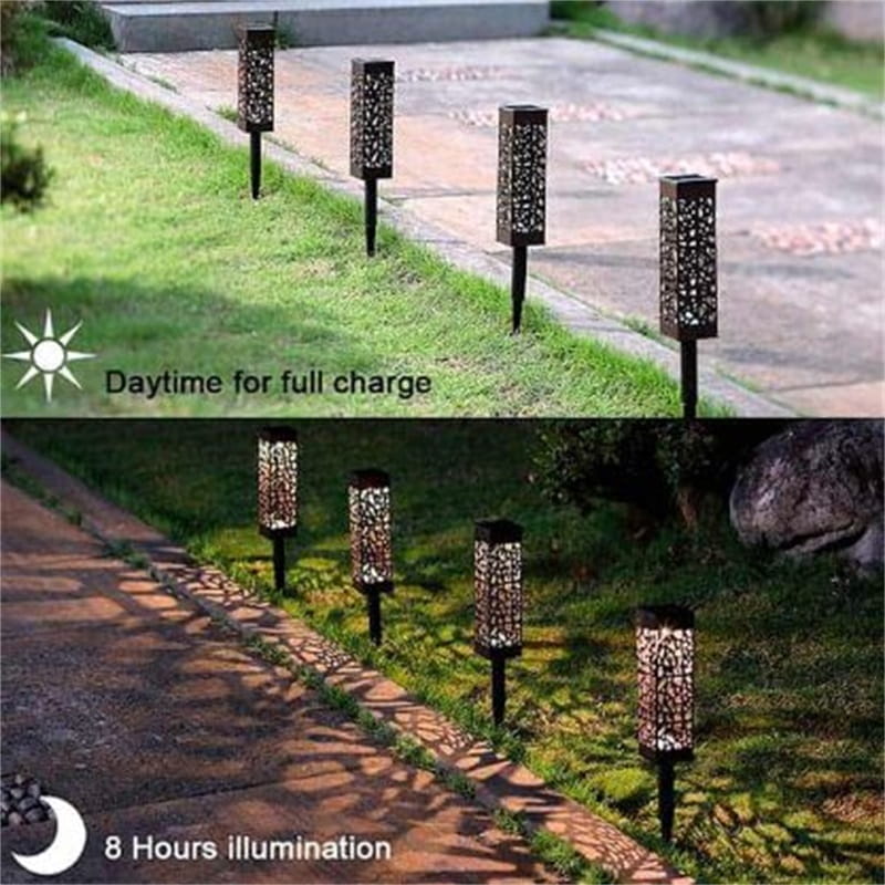 Solar-Gartensteckleuchte – Quadratisches Design, Automatisch & Wasserdicht für Wege & Atmosphäre 🌿💡