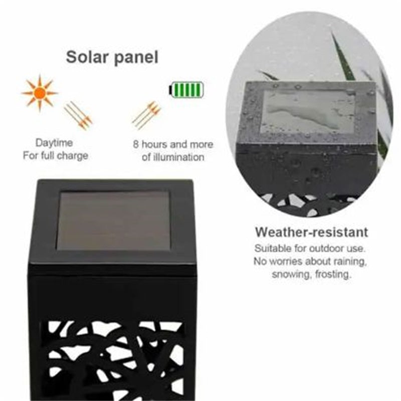 Solar-Gartensteckleuchte – Quadratisches Design, Automatisch & Wasserdicht für Wege & Atmosphäre 🌿💡