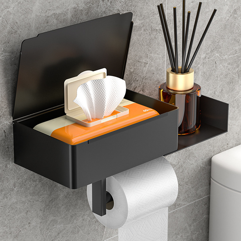 Toilettenpapierhalter mit Ablage und Ablagefach – Montage ohne Bohren