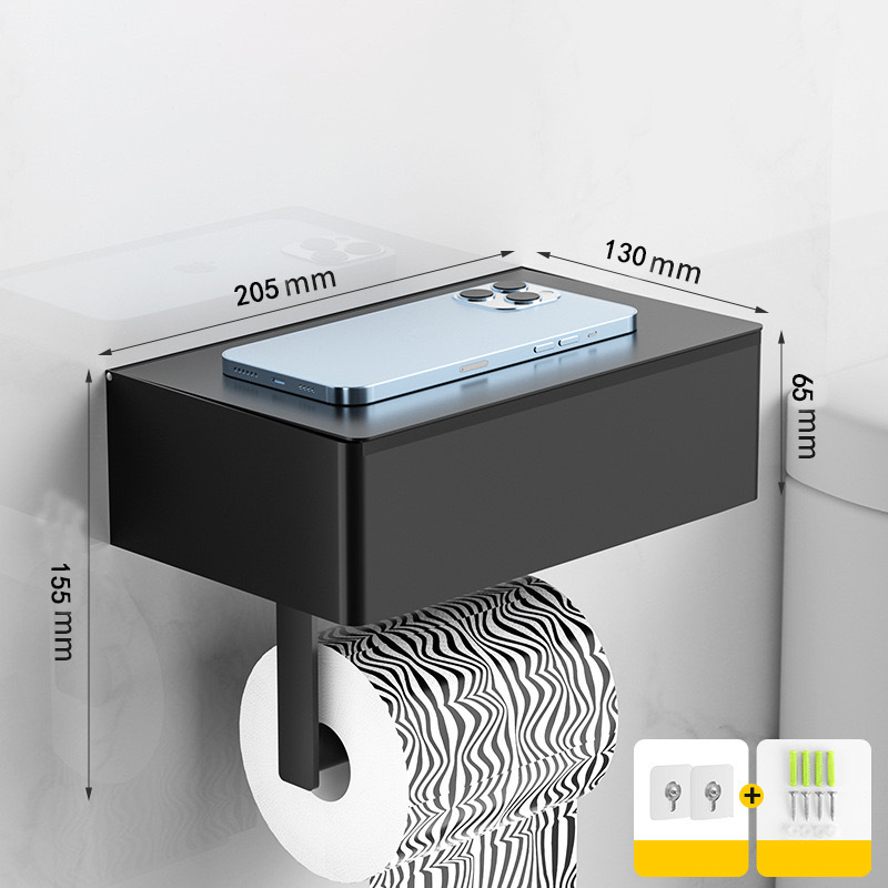 Toilettenpapierhalter mit Ablage und Ablagefach – Montage ohne Bohren