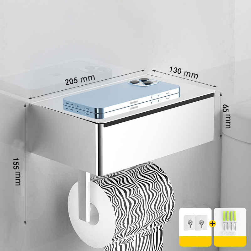 Toilettenpapierhalter mit Ablage und Ablagefach – Montage ohne Bohren