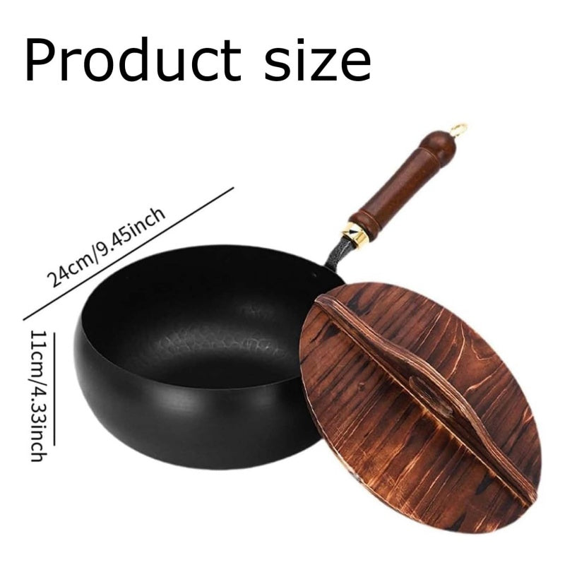 🔥🔥50 % Rabatt 🍳✨Alteisen Wok – Robuster Gusseisenbräter mit Deckel für Braten & Kochen👩‍🍳🍲
