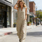 🌞Frühlingserwachen: 50% Rabatt!Eleganter V-Ausschnitt Overall: Ärmelloser Jumpsuit mit Knopfleiste im lockeren Schnitt