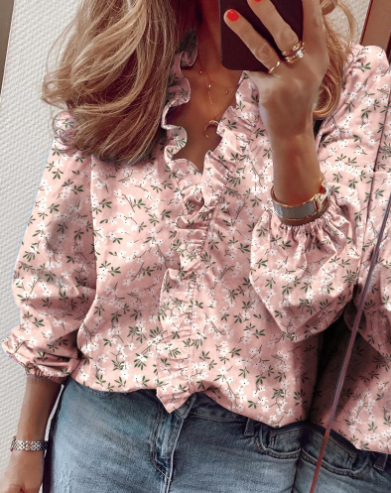👚 50% RABATT! ✨ Langärmeliges Gerafftes Damenhemd – Elegante Raffung, Weicher Stoff & Vielseitig für Jeden Anlass 🌸