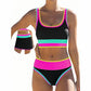 👙 50% RABATT! 🌊 3-teiliges Damen Bikini-Set – Hohe Taille, Color-Block & Zickzack-Design, Perfekt Für Strand & Urlaub 🌸