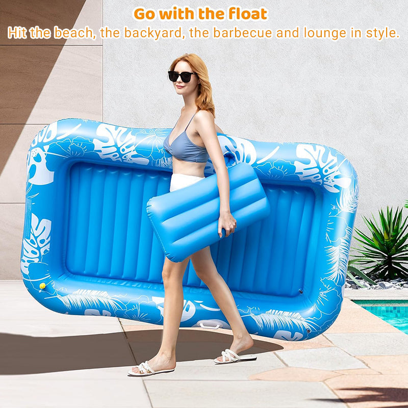 🏊 56% RABATT! 🥳 Aufblasbare Bräu-Liege – Automatische Sprühkühlung & abnehmbares Kissen – Getränkehalter & Sicherheitsgriffe – perfekt für Garten, Pool oder Strand – ideal für zwei Erwachsene 💦