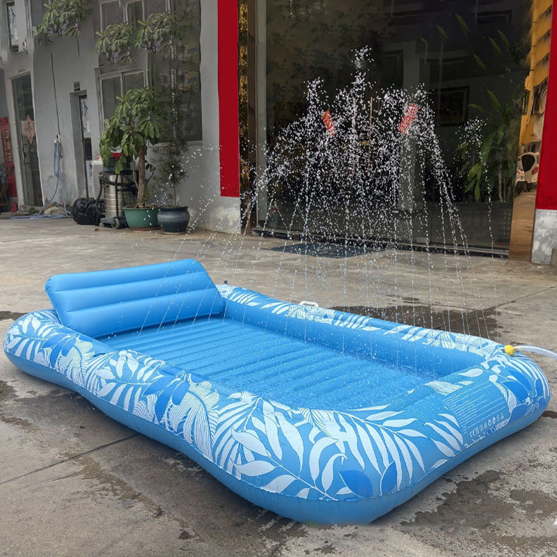 🏊 56% RABATT! 🥳 Aufblasbare Bräu-Liege – Automatische Sprühkühlung & abnehmbares Kissen – Getränkehalter & Sicherheitsgriffe – perfekt für Garten, Pool oder Strand – ideal für zwei Erwachsene 💦